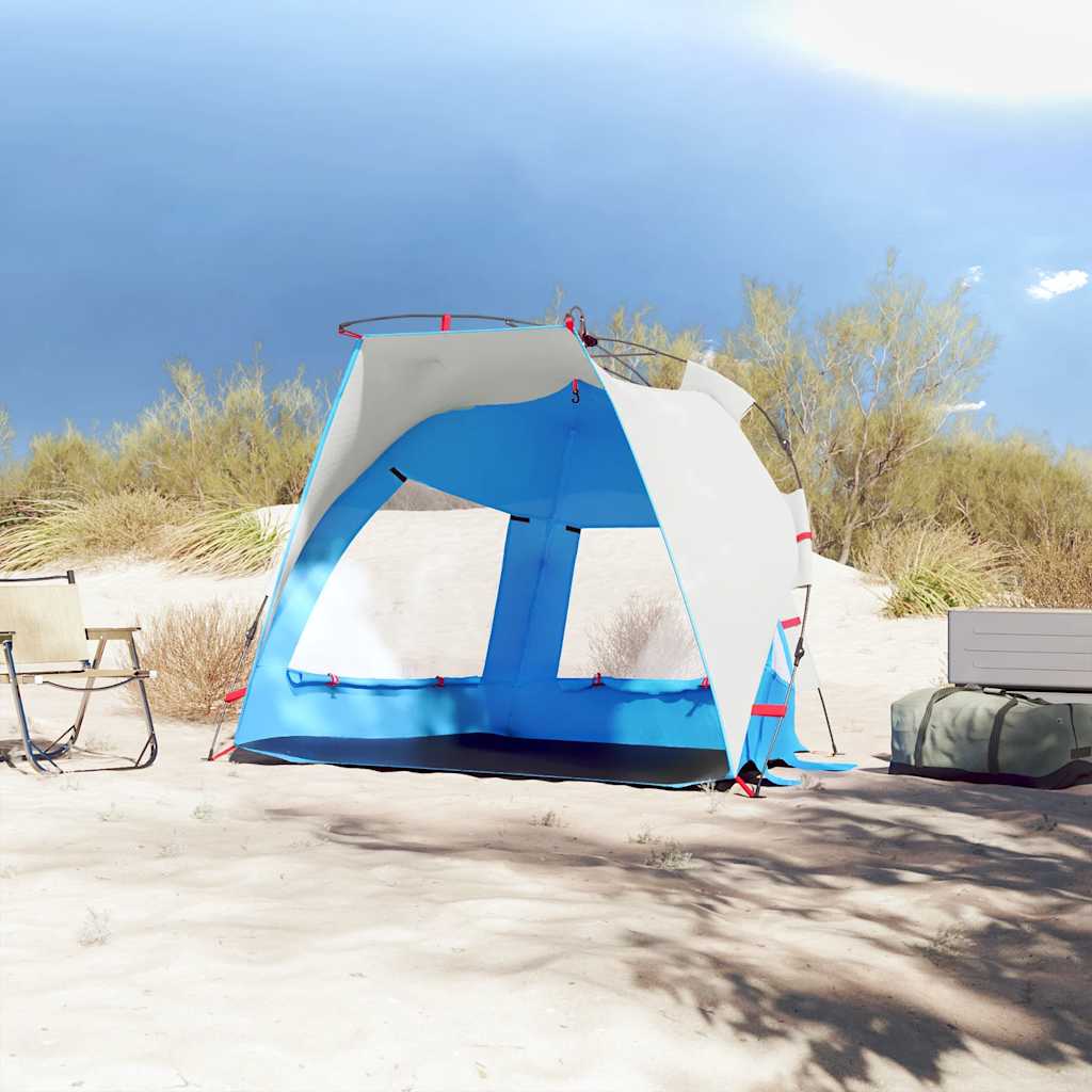 VidaXL Strandzelt für 2 Personen, wasserdicht, Schnellverschluss, Azurblau