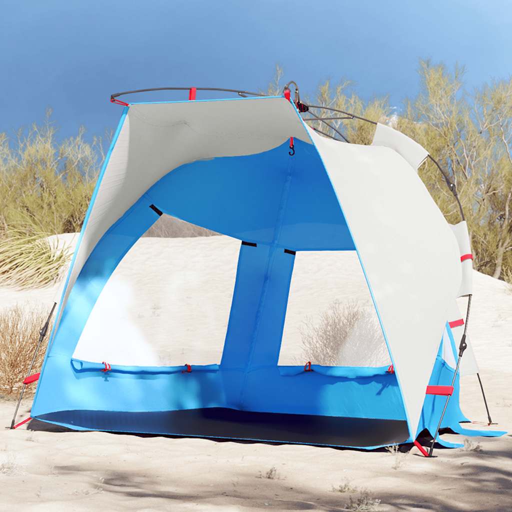 VidaXL Strandzelt für 2 Personen, wasserdicht, Schnellverschluss, Azurblau