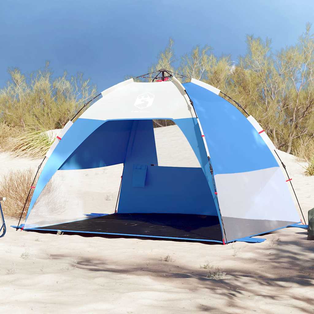 VidaXL Strandzelt für 2 Personen, wasserdicht, Schnellverschluss, Azurblau
