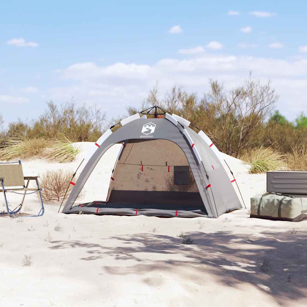 VidaXL Strandzelt für 2 Personen, wasserdicht, Schnellverschluss, Grau
