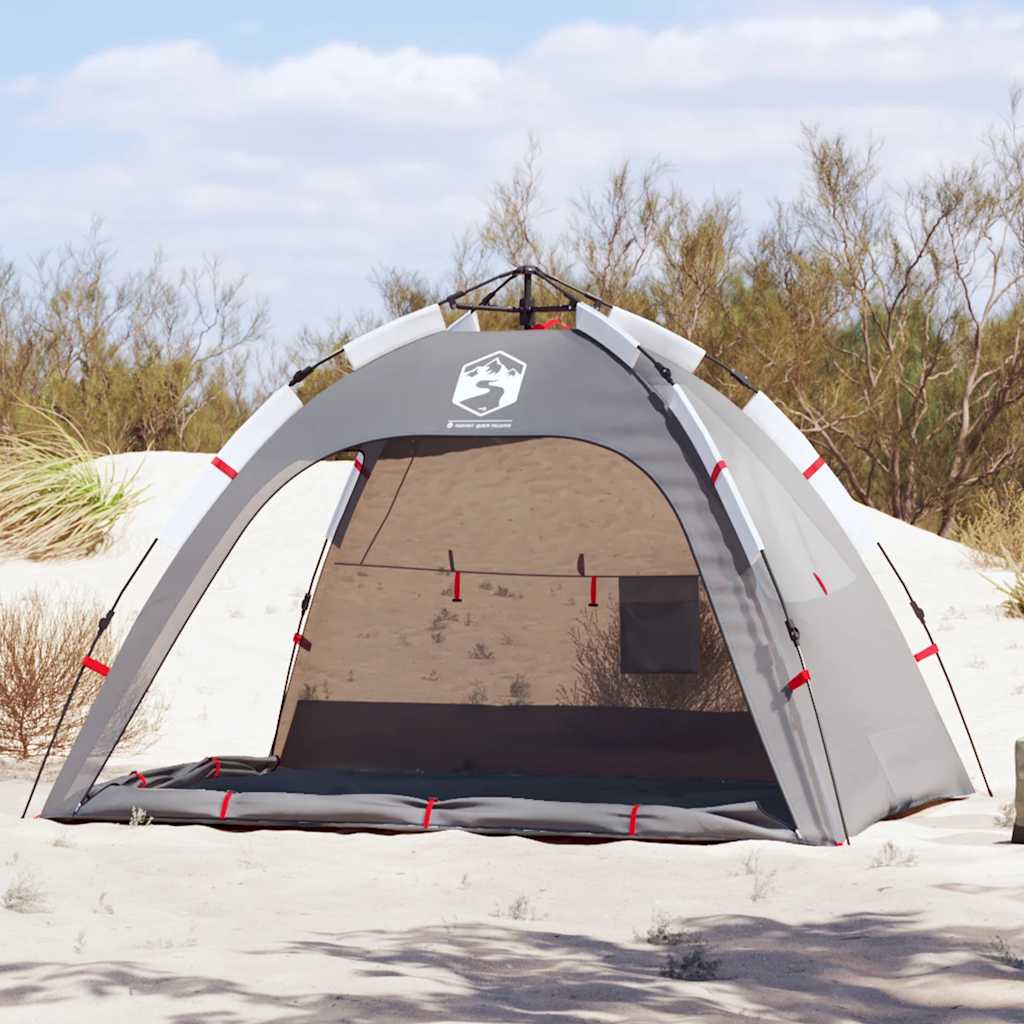 VidaXL Strandzelt für 2 Personen, wasserdicht, Schnellverschluss, Grau
