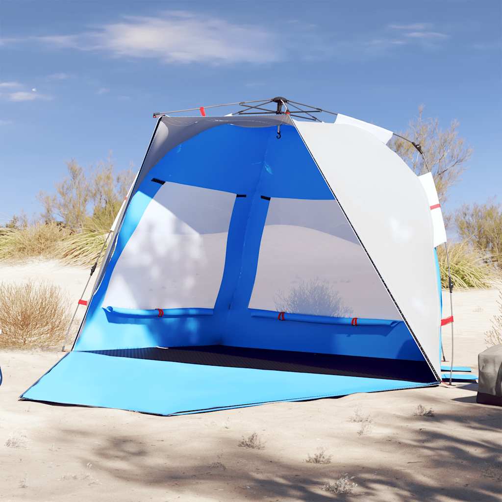 VidaXL Strandzelt für 3 Personen, wasserdicht, Schnellverschluss, Azurblau