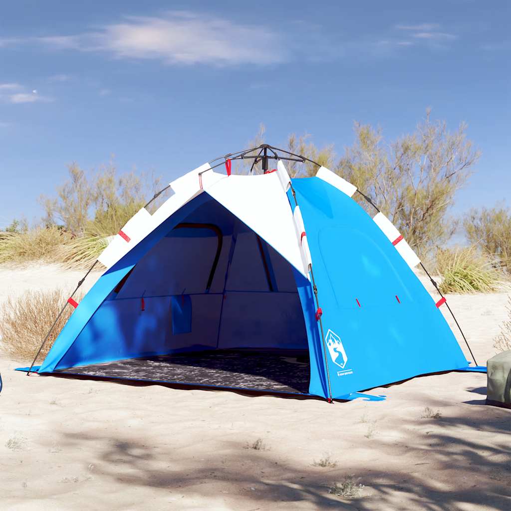VidaXL Strandzelt für 3 Personen, wasserdicht, Schnellverschluss, Azurblau