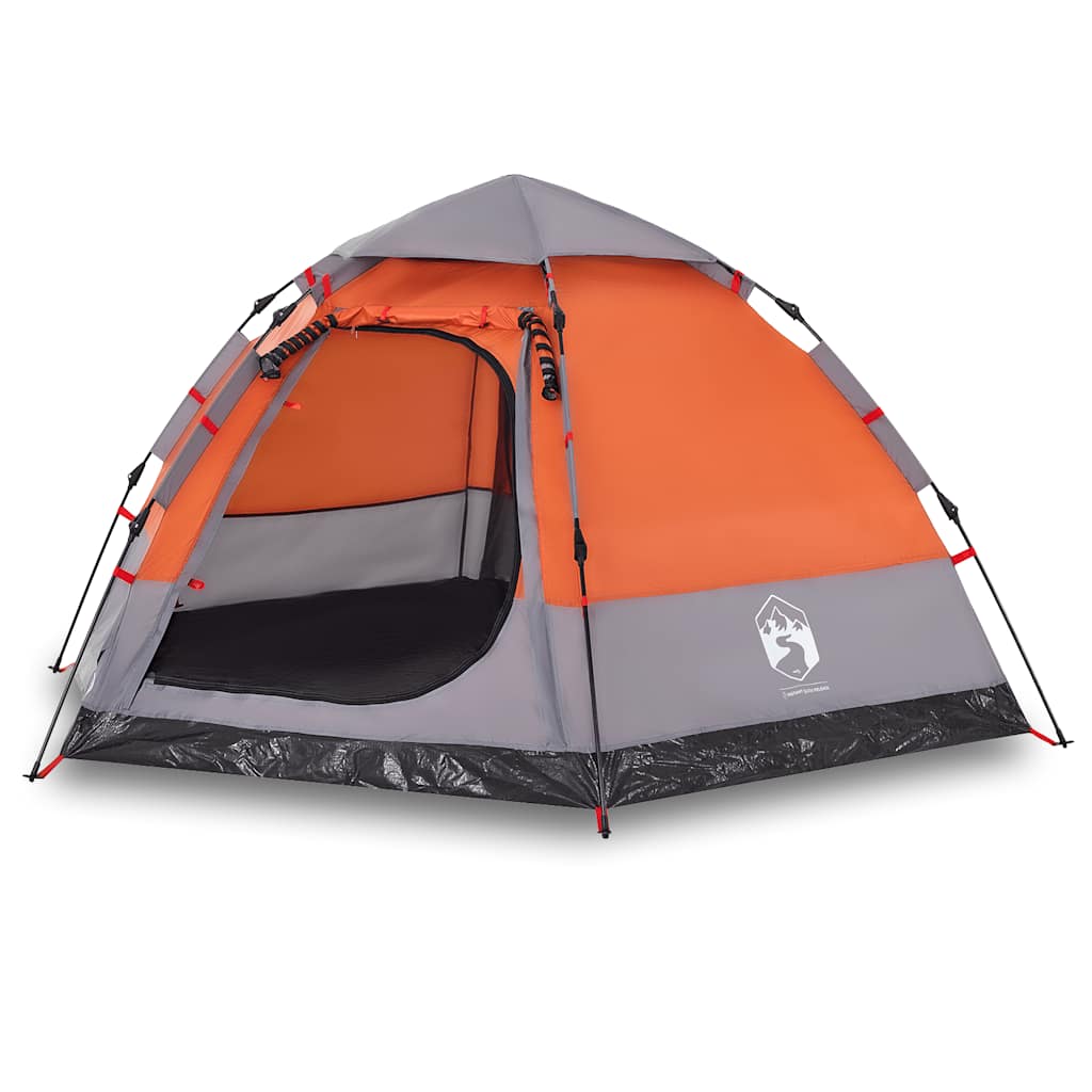 VidaXL Camping-Zelt 4-Personen schneller Veröffentlichung Grau und Orange