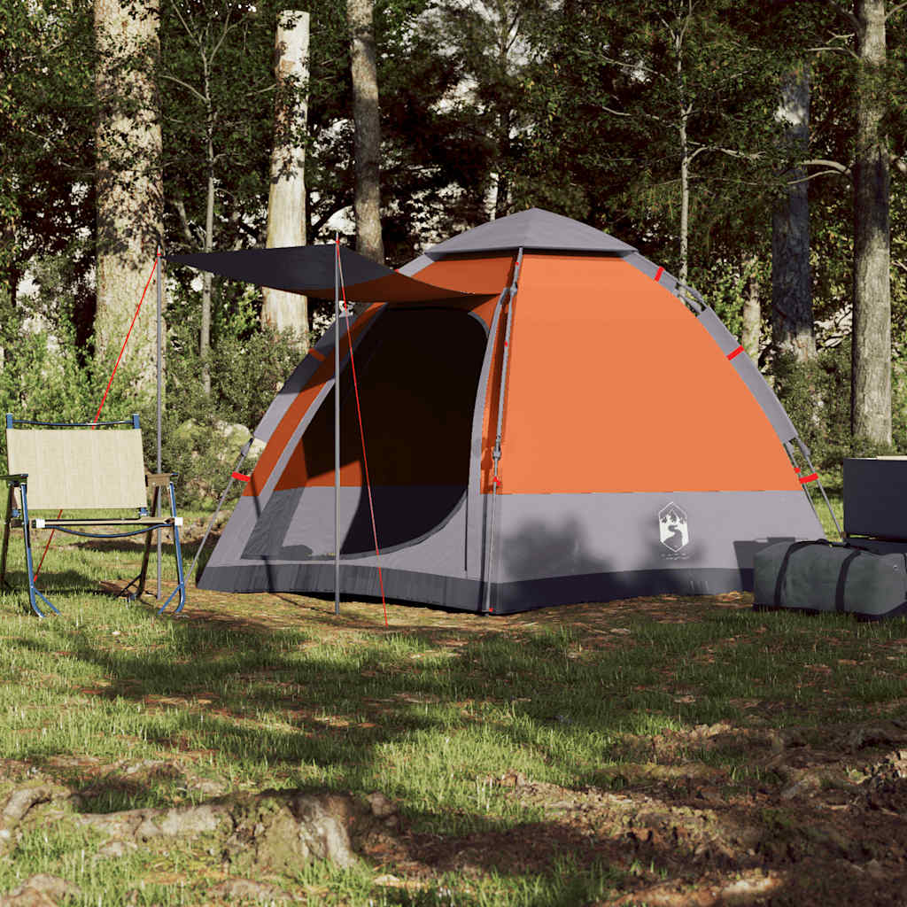 VidaXL Camping-Zelt 4-Personen schneller Veröffentlichung Grau und Orange