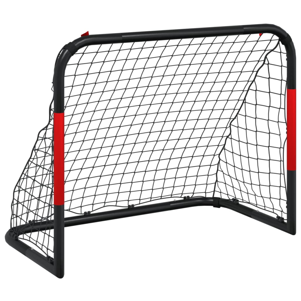 VidaXL Fußballtor mit Netz 90x48x71 cm Stahl Rot und Schwarz