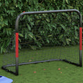 VidaXL Fußballtor mit Netz 90x48x71 cm Stahl Rot und Schwarz