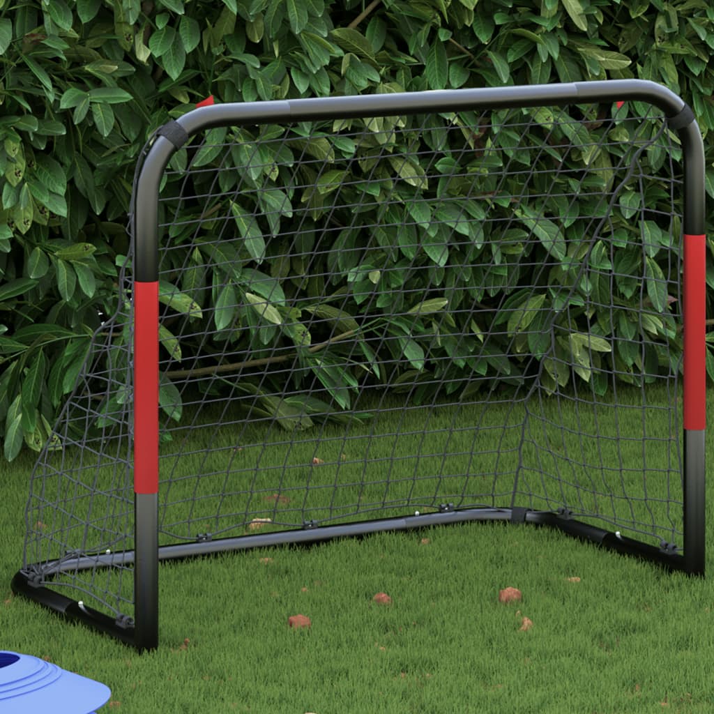 VidaXL Fußballtor mit Netz 90x48x71 cm Stahl Rot und Schwarz
