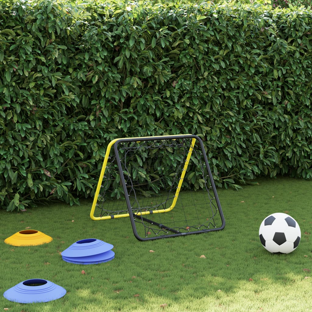 Der VidaXL Fußball-Rebounder verfügt über verstellbare Stahlgelb- und Schwarztöne