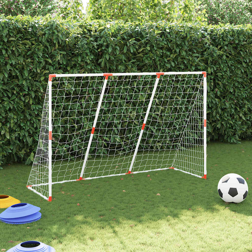 VidaXL Kinder-Fußballtor mit Bällen 2-in-1 184x64x124 cm Weiß
