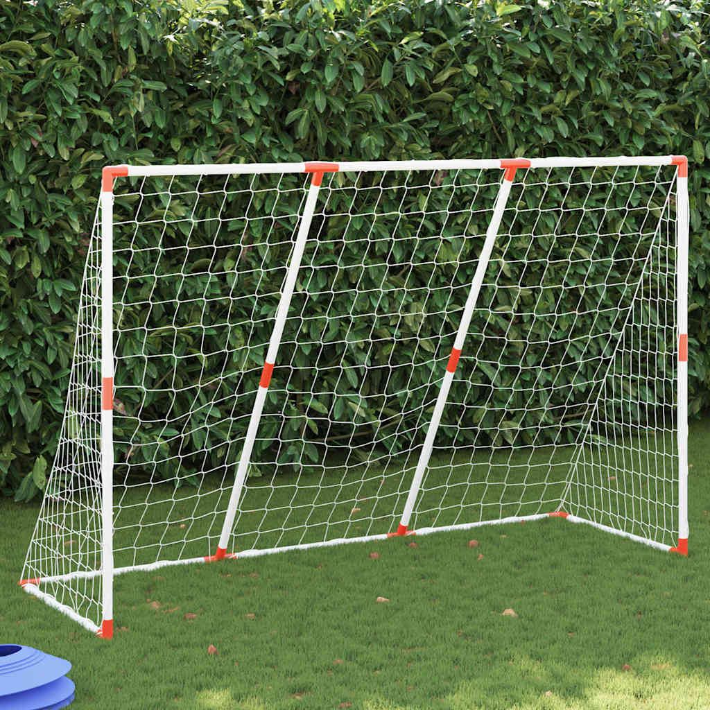 VidaXL Kinder-Fußballtor mit Bällen 2-in-1 184x64x124 cm Weiß