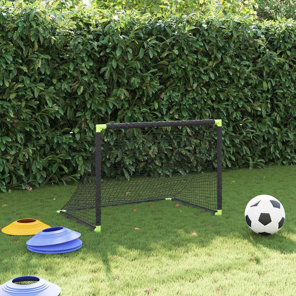 VidaXL Faltbares Kinderfußballtor 90x64x64 cm Schwarz