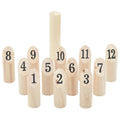 VidaXL 13-teiliges Zahlen-Kubb-Spielset mit Tragetasche, massives Kiefernholz