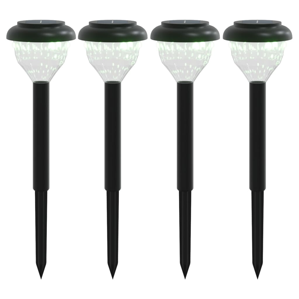 VidaXL Gartenwegleuchten, 4er-Set, Solar, mit Erdspießen, RGB und Warmweiß