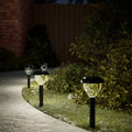 VidaXL Gartenwegleuchten, 4er-Set, Solar, mit Erdspießen, RGB und Warmweiß