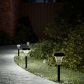 VidaXL Gartenwegleuchten, 12 Stück, Solar, mit Erdspießen, Weiß