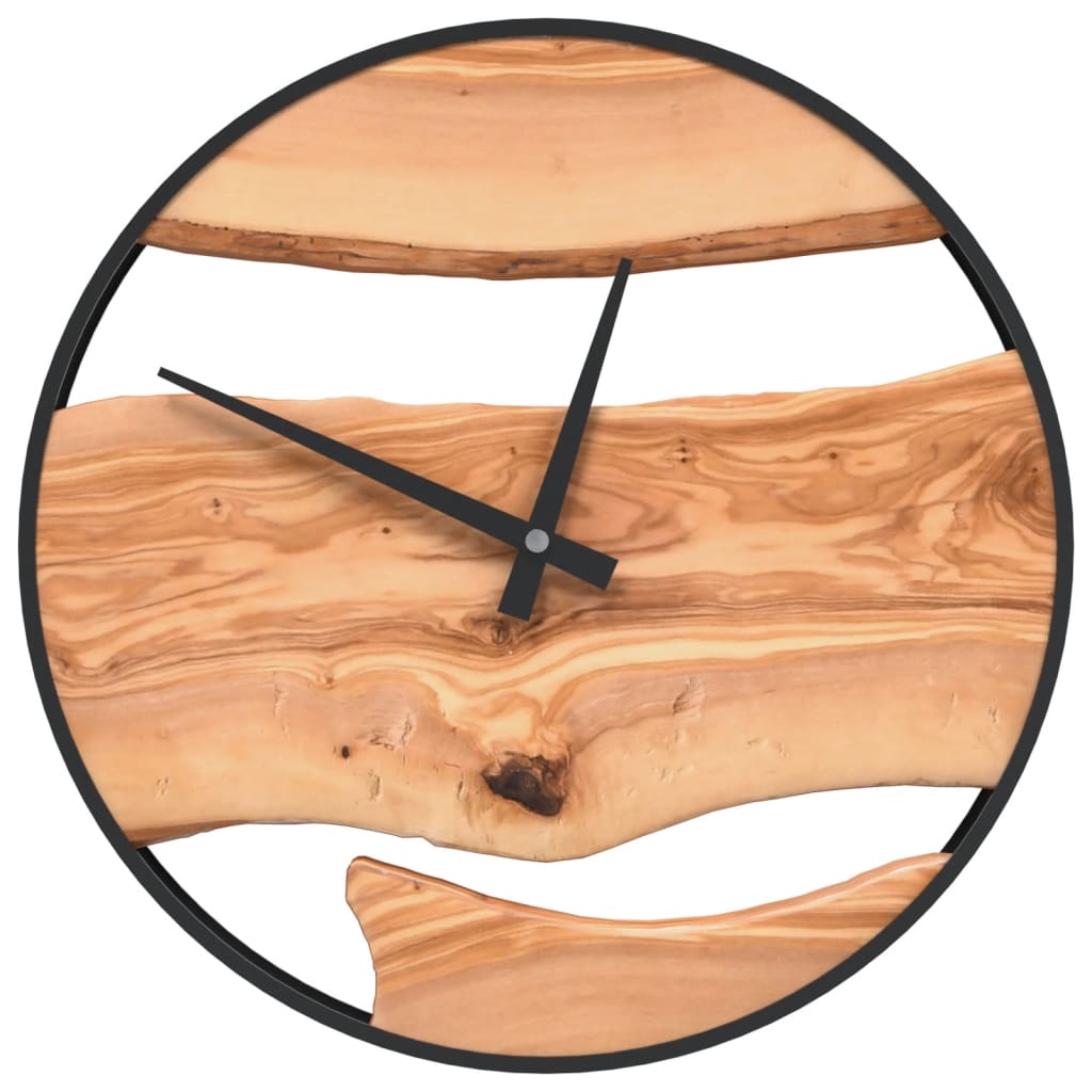 VidaXL Wanduhr ø35 cm Eisen und Olivholzbraun