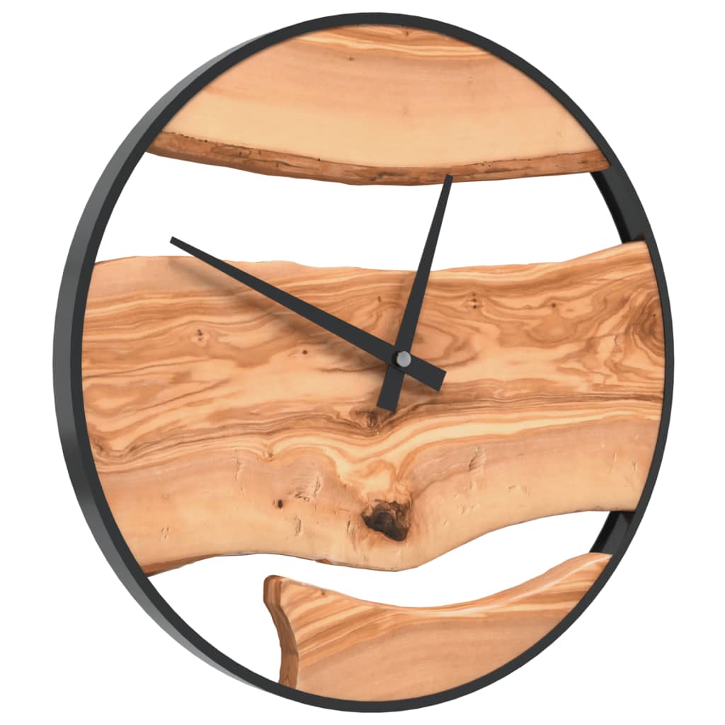 VidaXL Wanduhr ø35 cm Eisen und Olivholzbraun