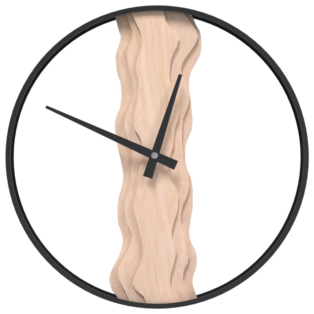 VidaXL Wanduhr ø35 cm Eisen und Eiche Braun