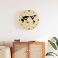 VidaXL Wanduhr ø30 cm, Holzoptik, Gelb und Schwarz