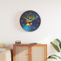 VidaXL Wanduhr ø29,5 cm Polystyrol und Glas Goldfarben und Blau