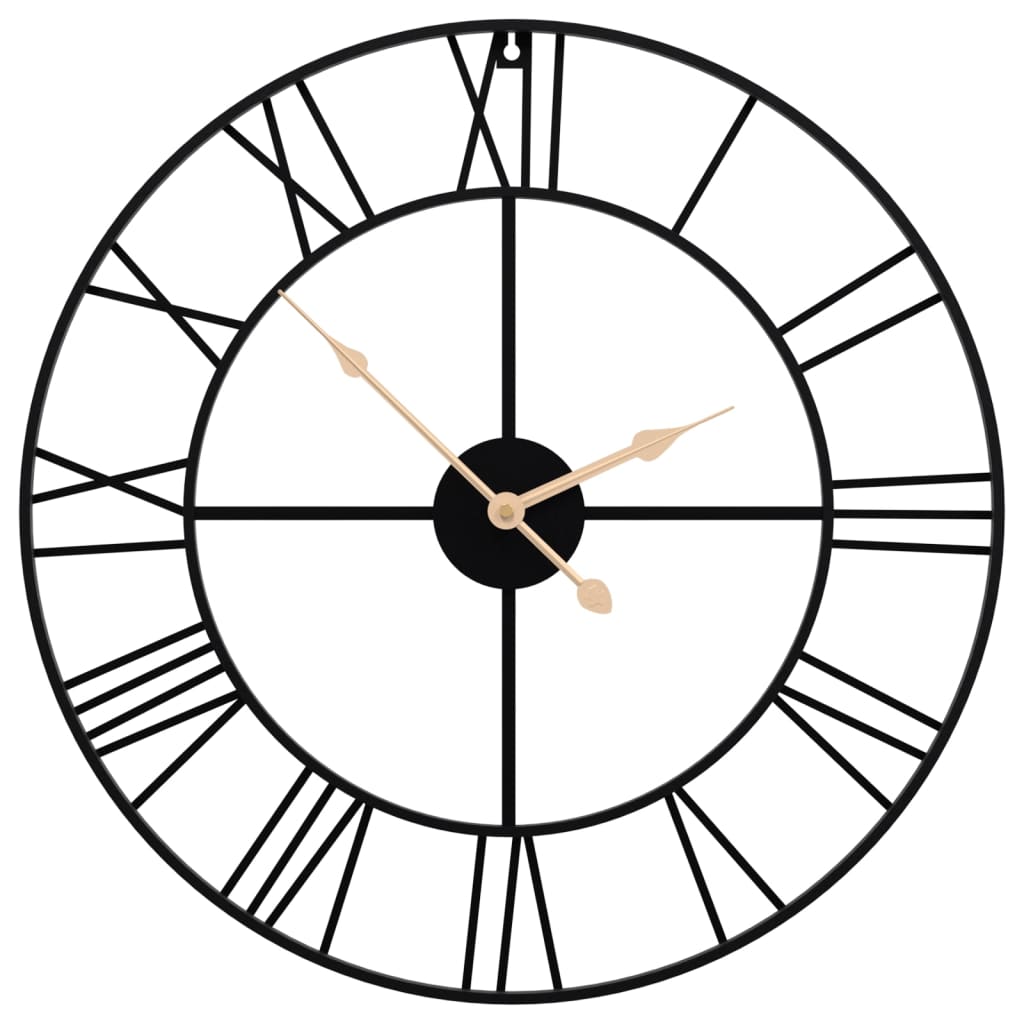 VidaXL Wanduhr ø50 cm Eisen Schwarz