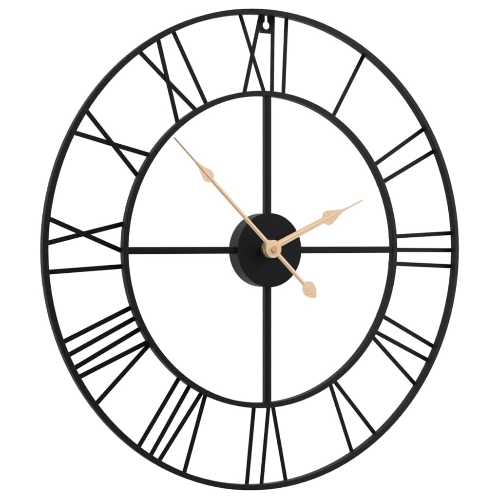 VidaXL Wanduhr ø50 cm Eisen Schwarz