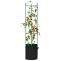 Vidaxl tomatenkooi met plantenzak 2 st 154 cm staal en polypropeen