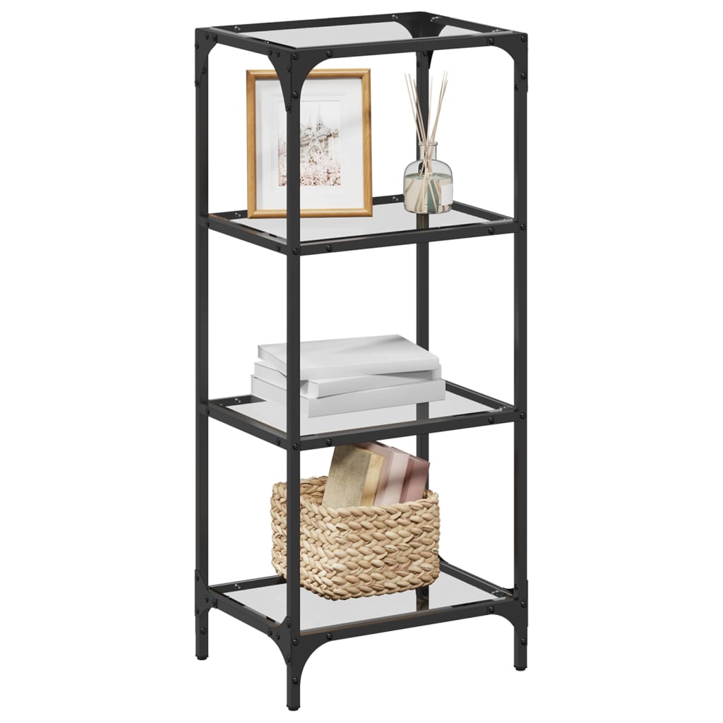 VIDAXL -LAGE ROKE mit transparenter Glasplatte 40x30x95 cm Stahl