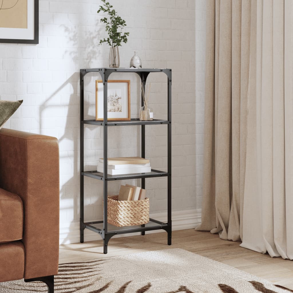 VIDAXL -LAGE ROKE mit transparenter Glasplatte 40x30x95 cm Stahl