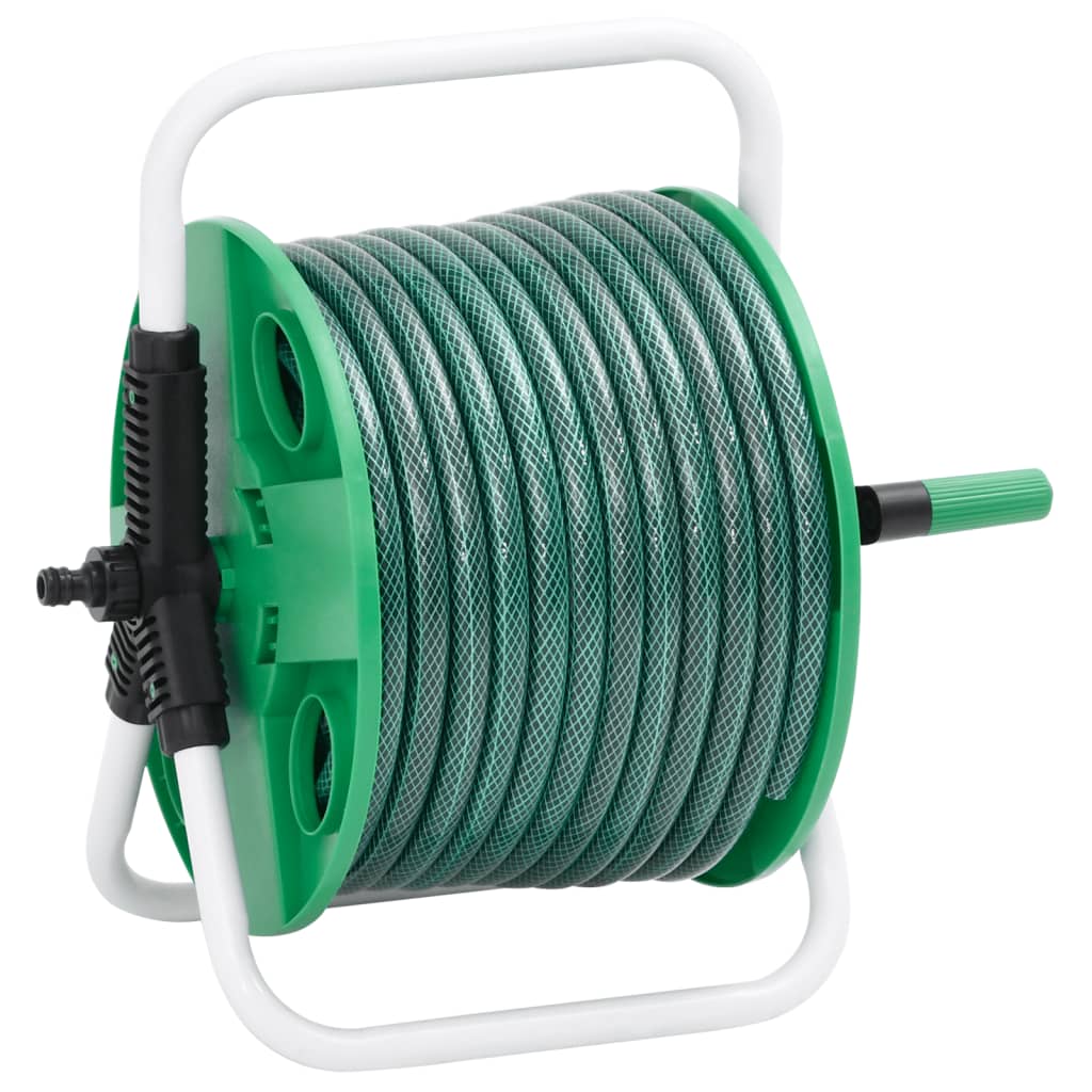 Vidaxl slanghaspel vrijstaand met 50 m slang pvc groen