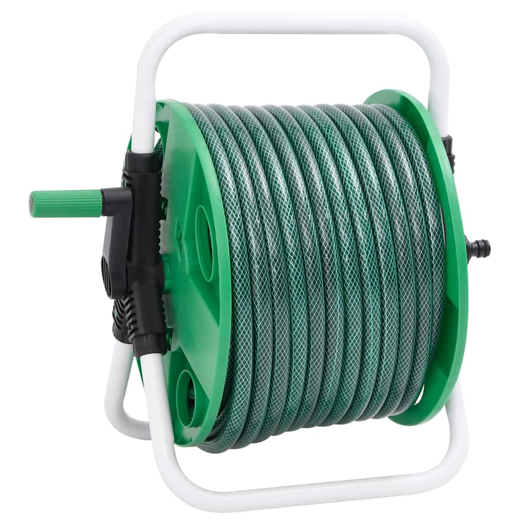 Vidaxl slanghaspel met slangkoppelset 0,75 20 m vrijstaand pvc groen
