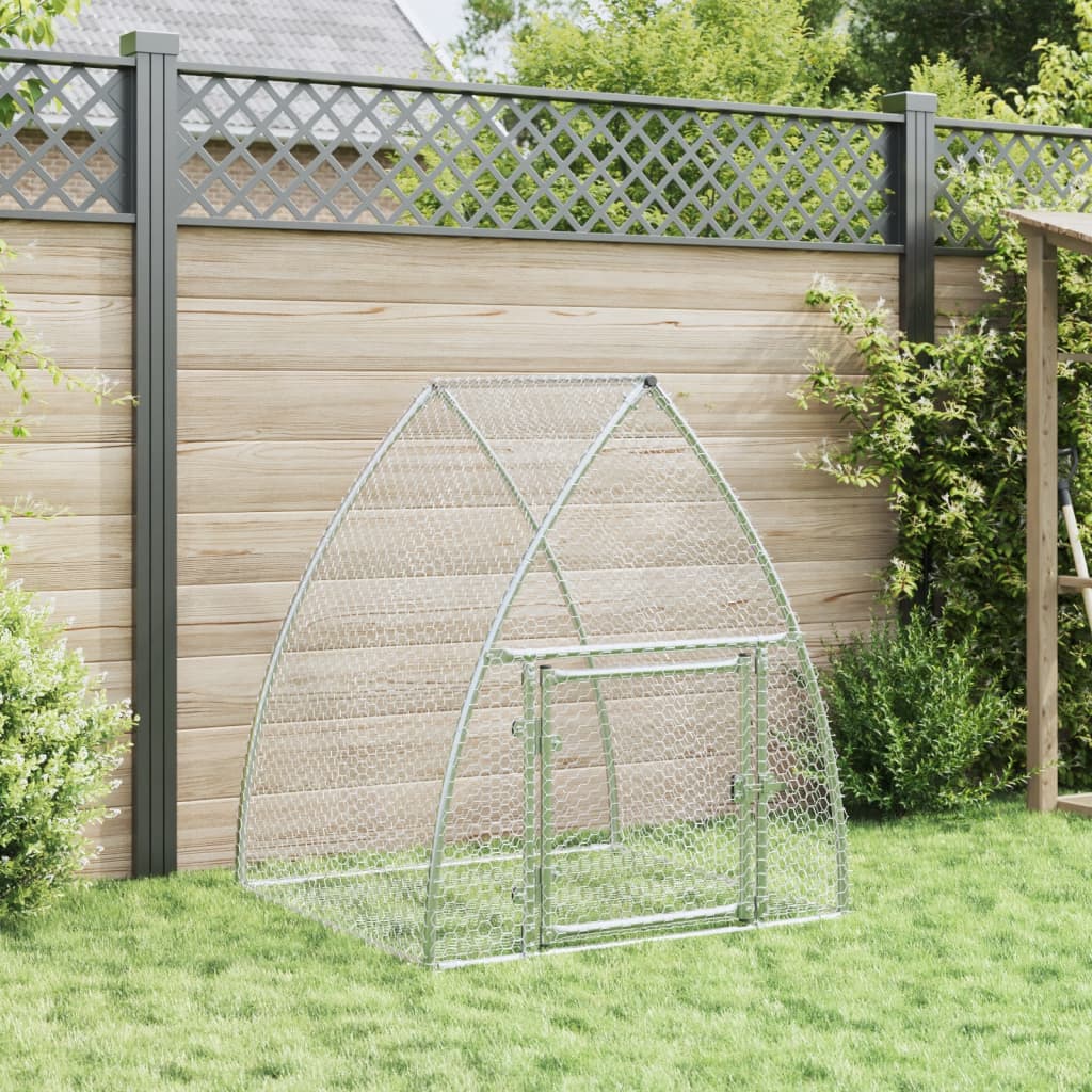Vidaxx Kaninchenstall 100x105x120 cm, verzinkter Stahl, silberfarben