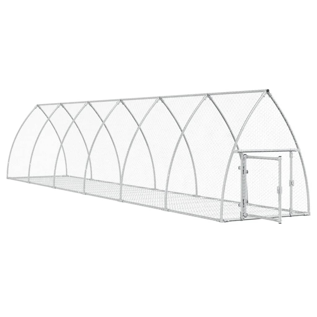 Vidaxx Kaninchenstall 600x105x120 cm verzinkter Stahl Silber gefärbt