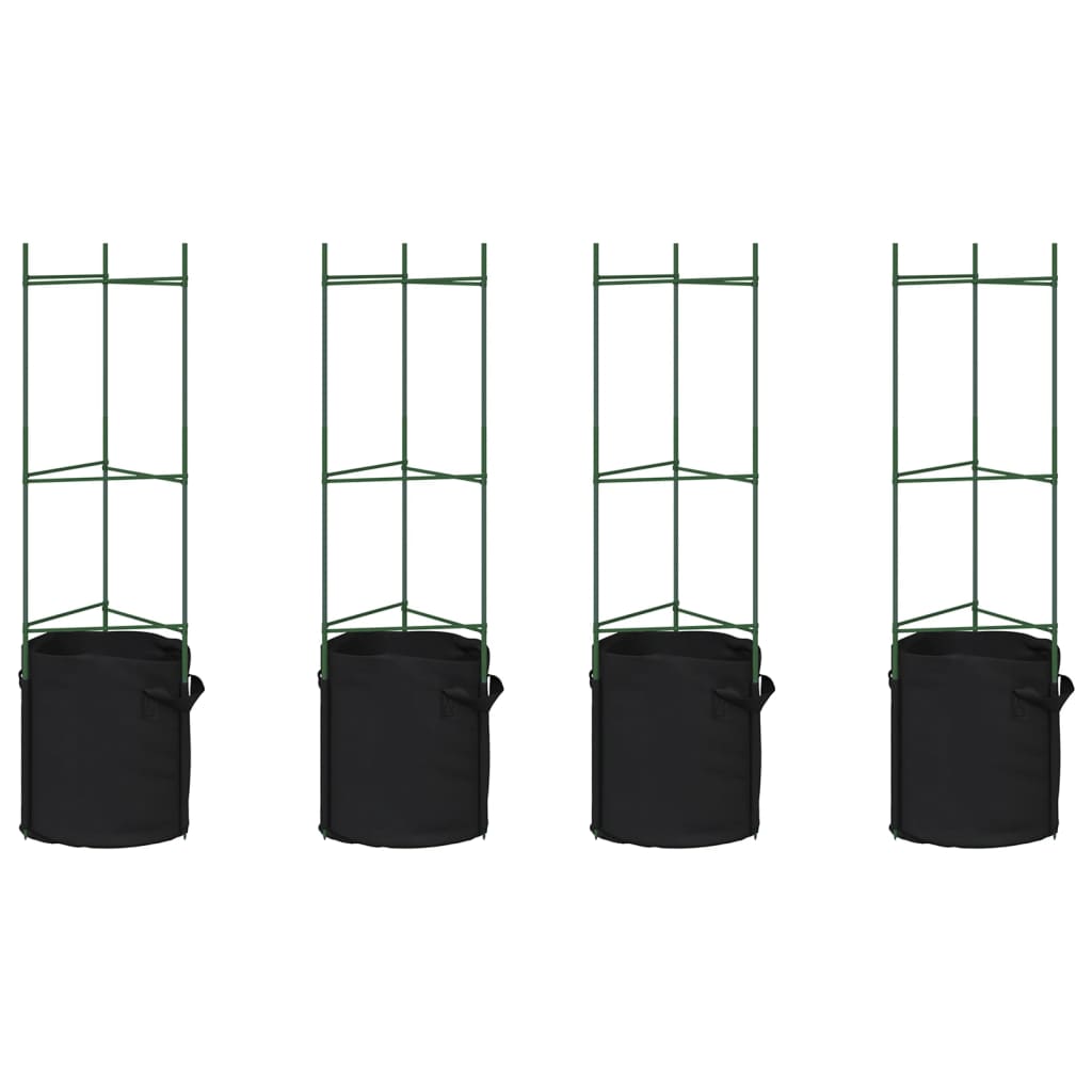 Vidaxl tomatenkooien met plantenzak 4 st 116 cm staal en polypropeen