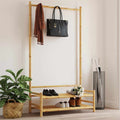 Vidaxl kledingrek met schappen 103x40x183 cm bamboe