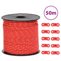 VidaXL Zeltabspannleine mit reflektierenden Streifen und Spannern, 50 m, 4 mm