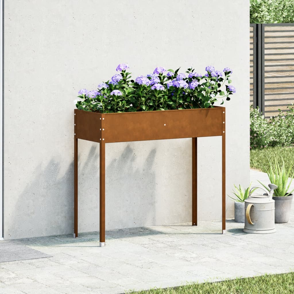 VIDAXL -Planungsbox 100,5x40,5x90 cm Wetterstahl