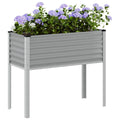 Vidaxl plantenbak 100x45x90 cm staal grijs