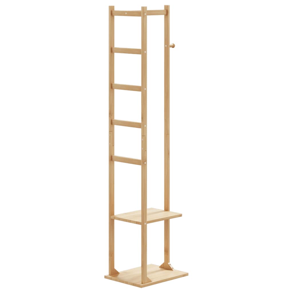 VidaXL Garderobenständer mit Haken und Ablagen 38,5 x 30 x 156 cm Bambus