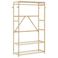 Vidaxl kledingrek met schappen 110x40x175 cm bamboe