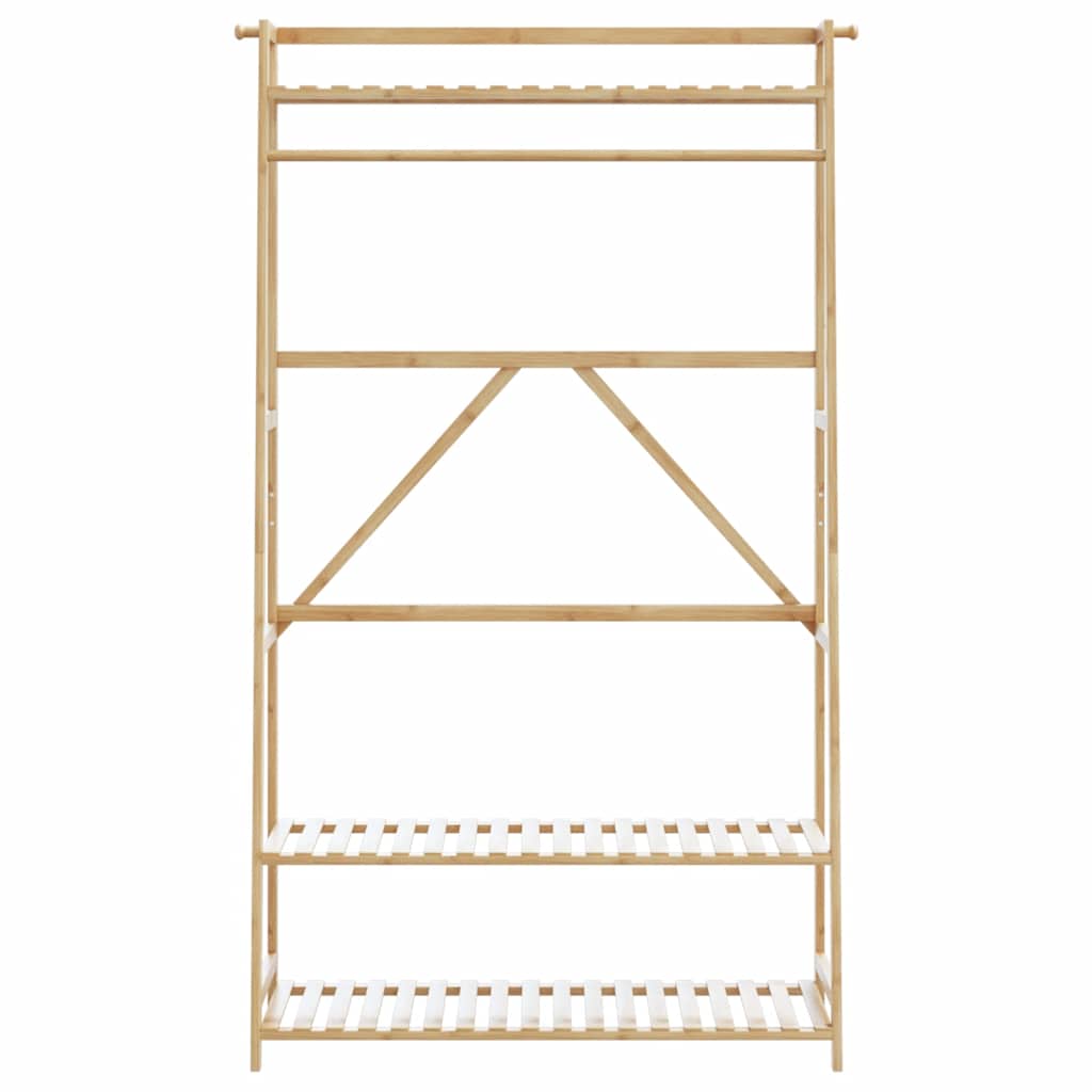 Vidaxl kledingrek met schappen 110x40x180 cm bamboe