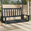 VidaXL Gartenschaukelbank mit Metallketten aus festem Kiefernholz schwarz