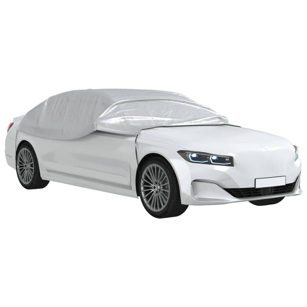 VidaXL Halbautoabdeckung mit Haken XL Silber
