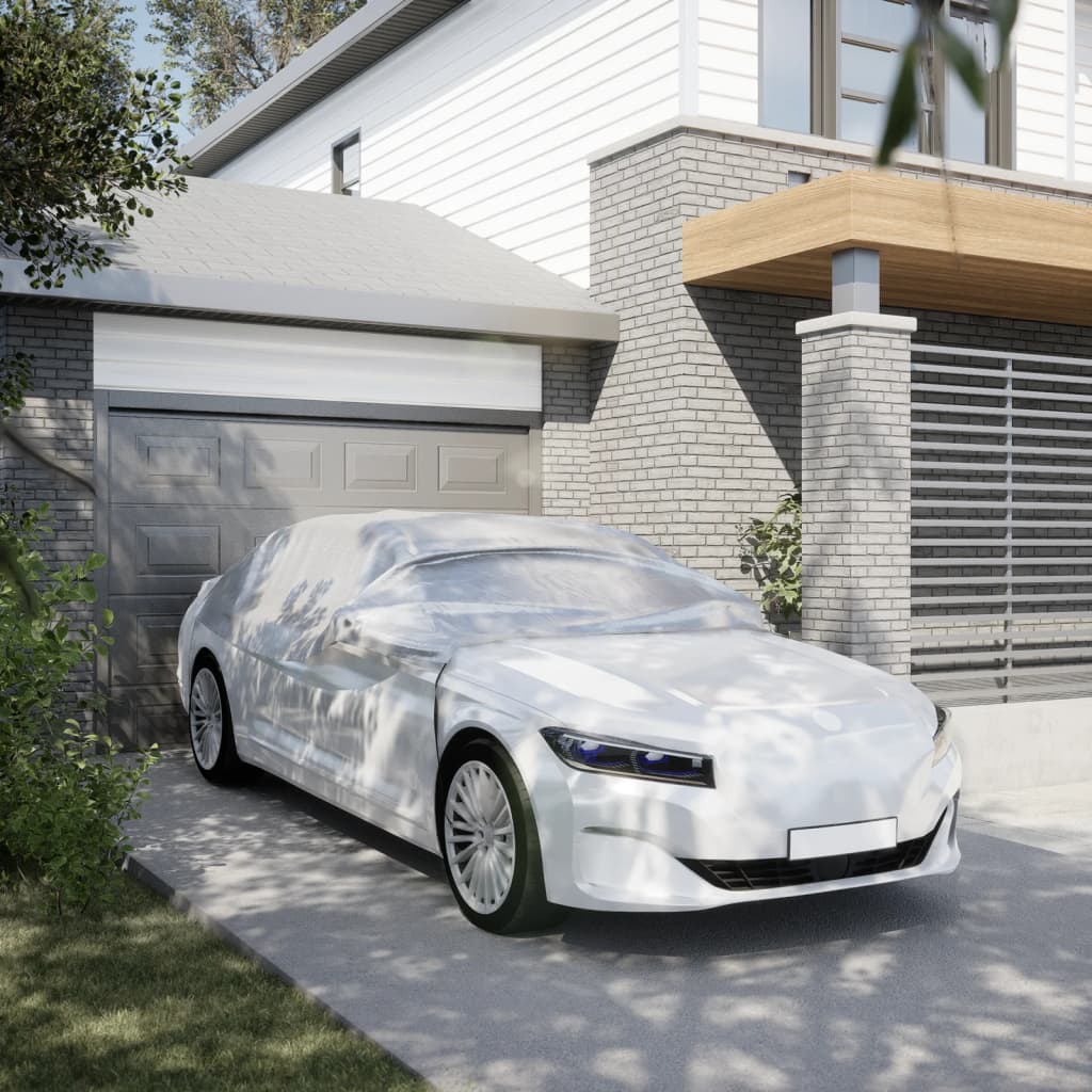 VidaXL Halbautoabdeckung mit Haken XL Silber