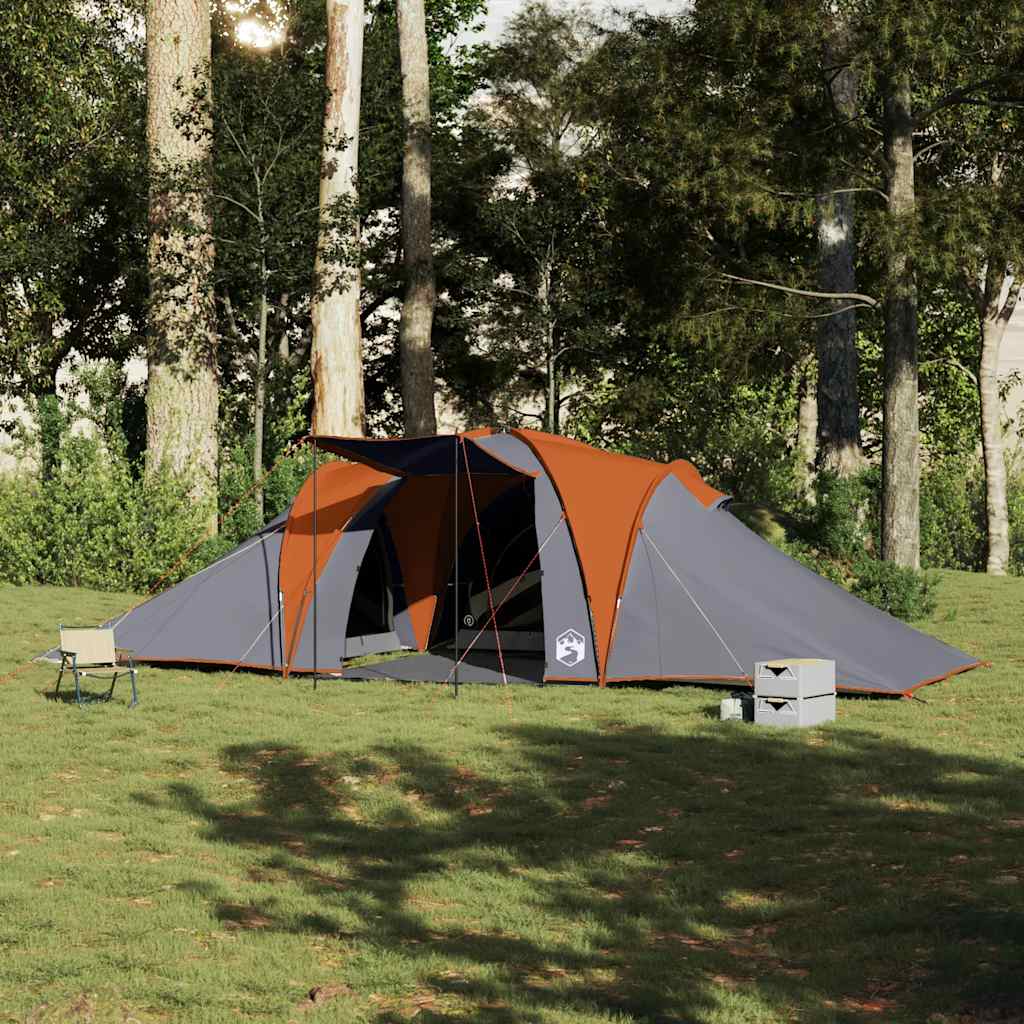 Vidaxl Dome Zelt 6-Personen-Waschmaschinen in Grau und Orange