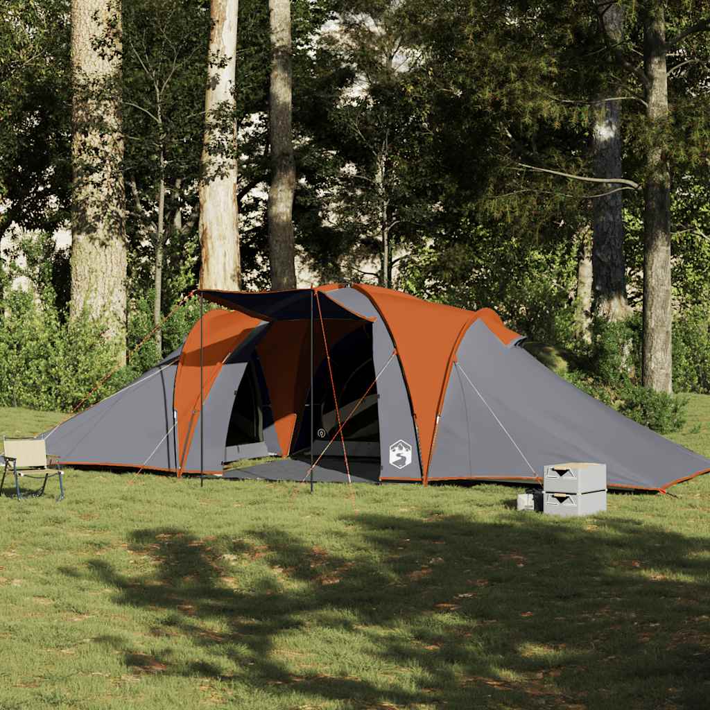 Vidaxl Dome Zelt 6-Personen-Waschmaschinen in Grau und Orange