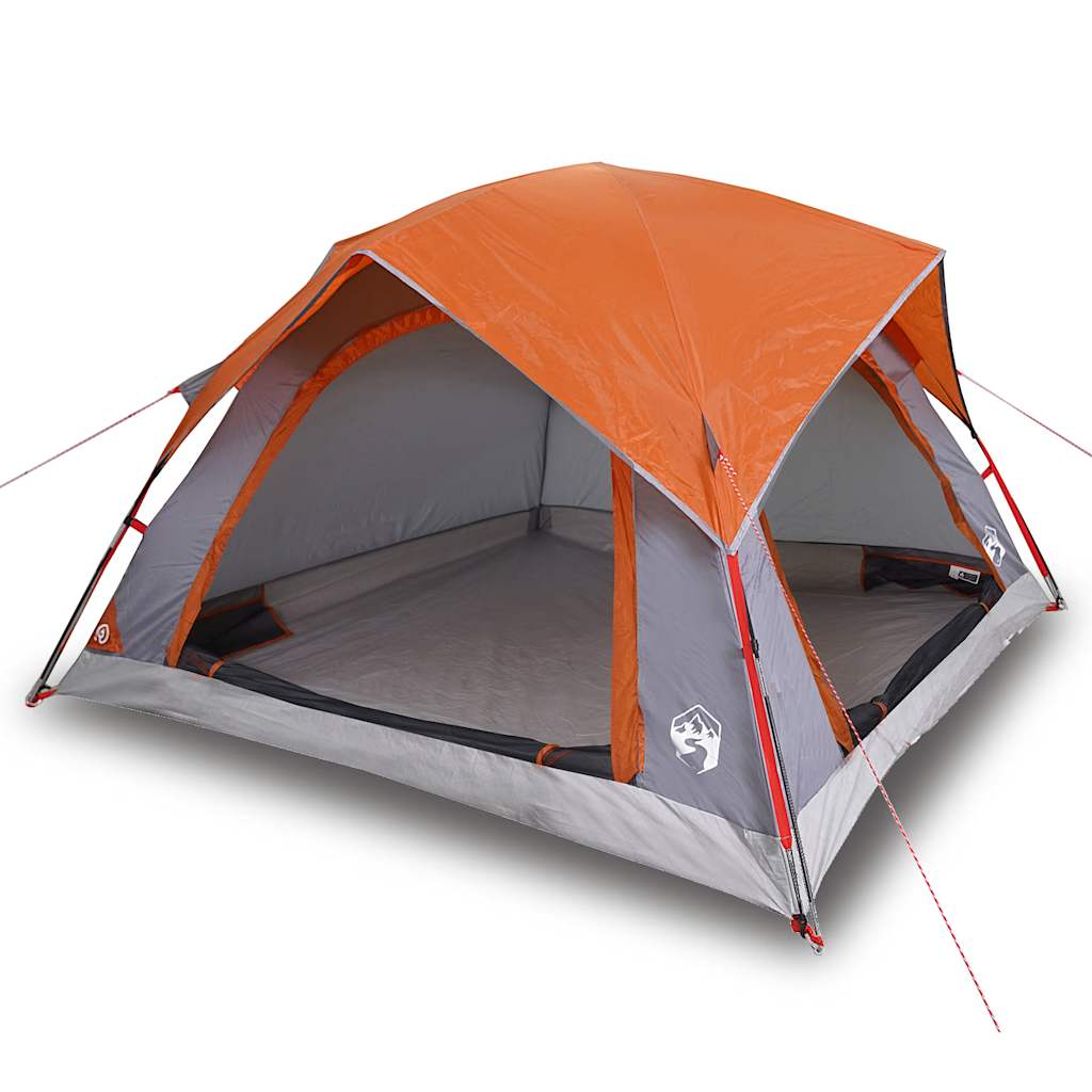 VidaXL 4-Personen-Zelt, wasserdicht, grau und orange