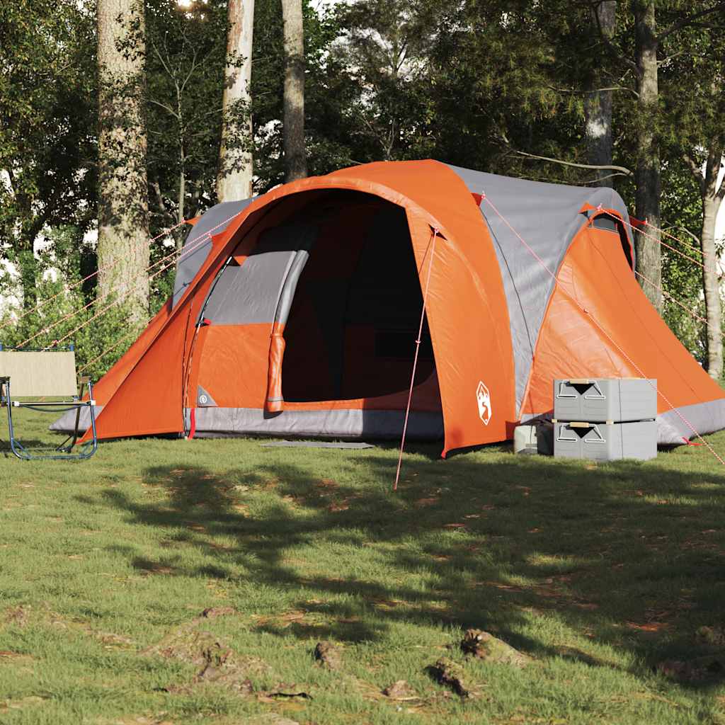 Vidaxl Dome Zelt 6-Personen-Waschmaschinen in Grau und Orange