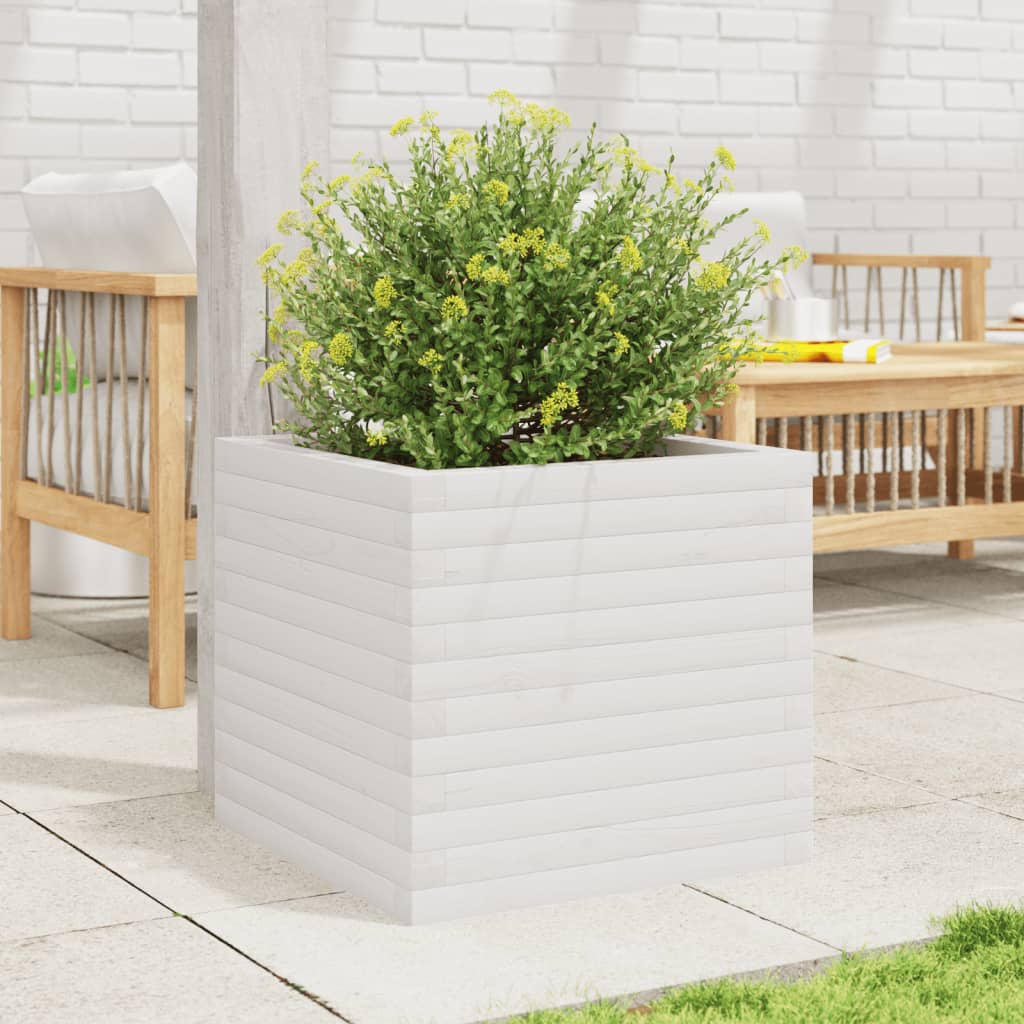 VIDAXL -Planungsbox 50x50x45,5 cm Festkiefer weiß